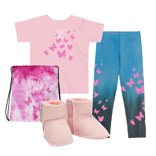Butterfly Blue Kid's Size 2-7 Leggings