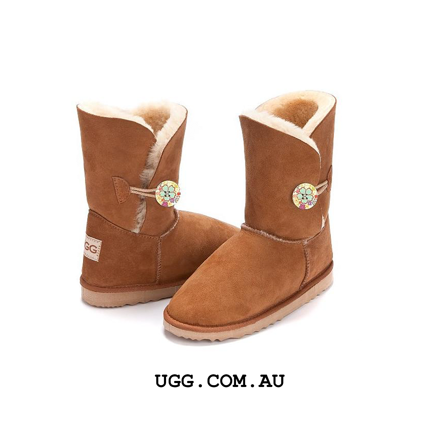 Bella Button Floral Ugg Boots
