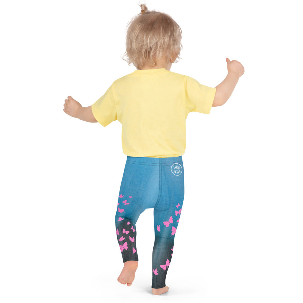 Butterfly Blue Kid's Size 2-7 Leggings