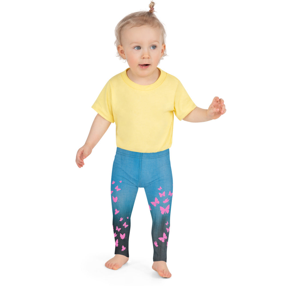 Butterfly Blue Kid's Size 2-7 Leggings
