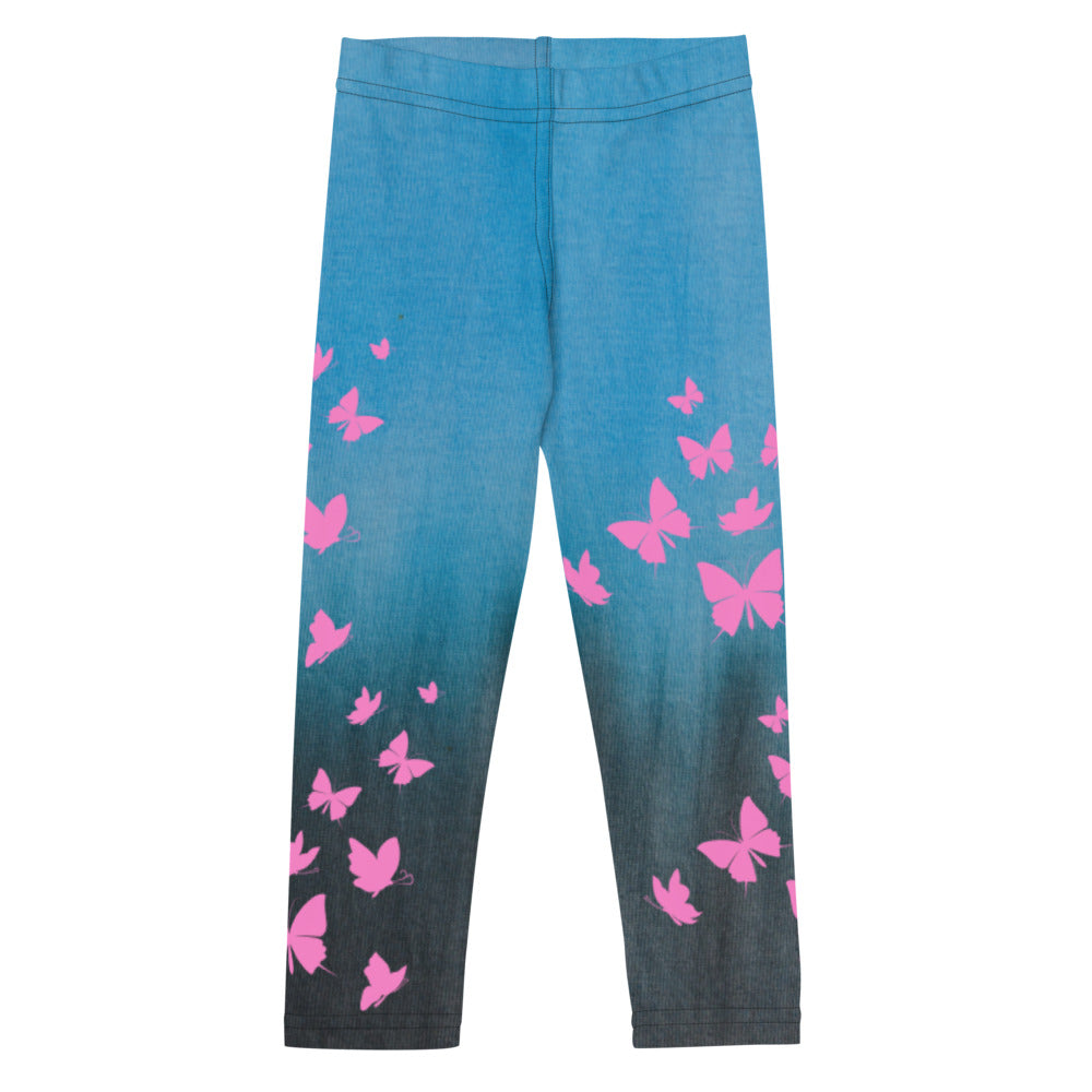 Butterfly Blue Kid's Size 2-7 Leggings