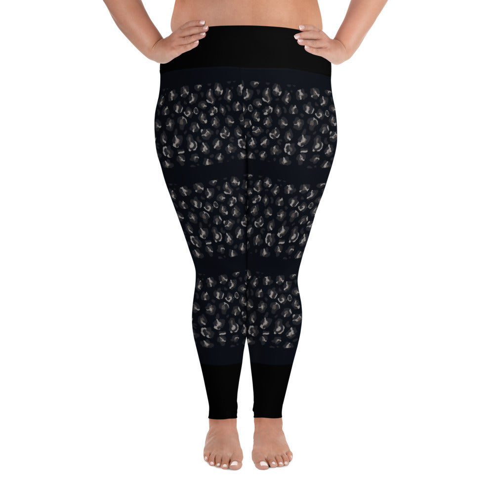 Leopard Print Plus Size Leggings Plus Size Leggings - Black