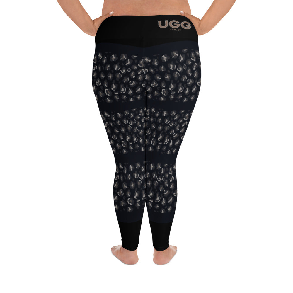 Leopard Print Plus Size Leggings Plus Size Leggings - Black