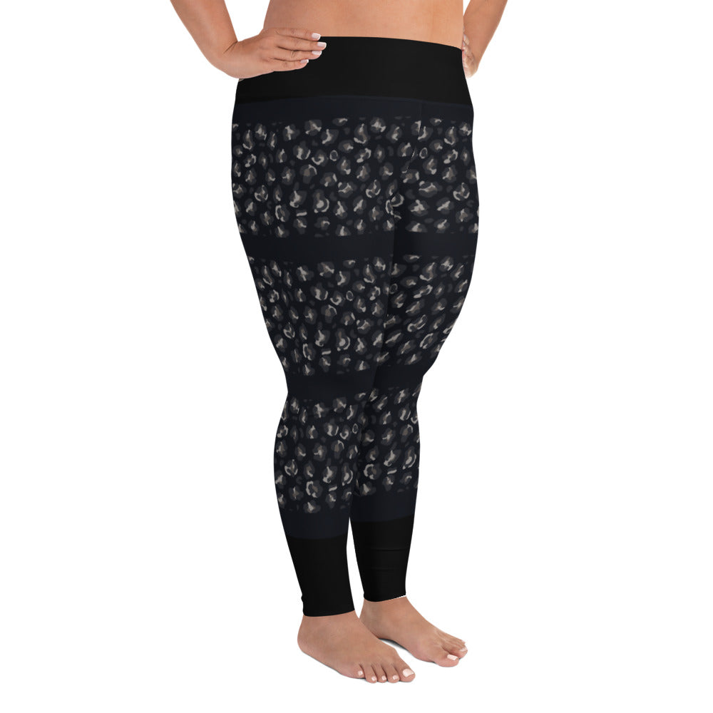 Leopard Print Plus Size Leggings Plus Size Leggings - Black