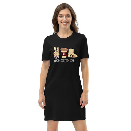 Peace Coffee Love Organic cotton t-shirt dress