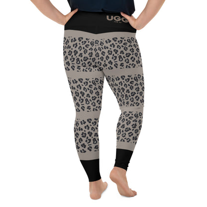 Leopard Print Plus Size Leggings - light colour