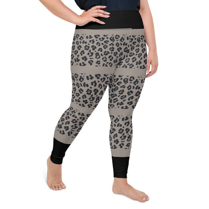 Leopard Print Plus Size Leggings - light colour