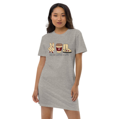 Peace Coffee Love Organic cotton t-shirt dress